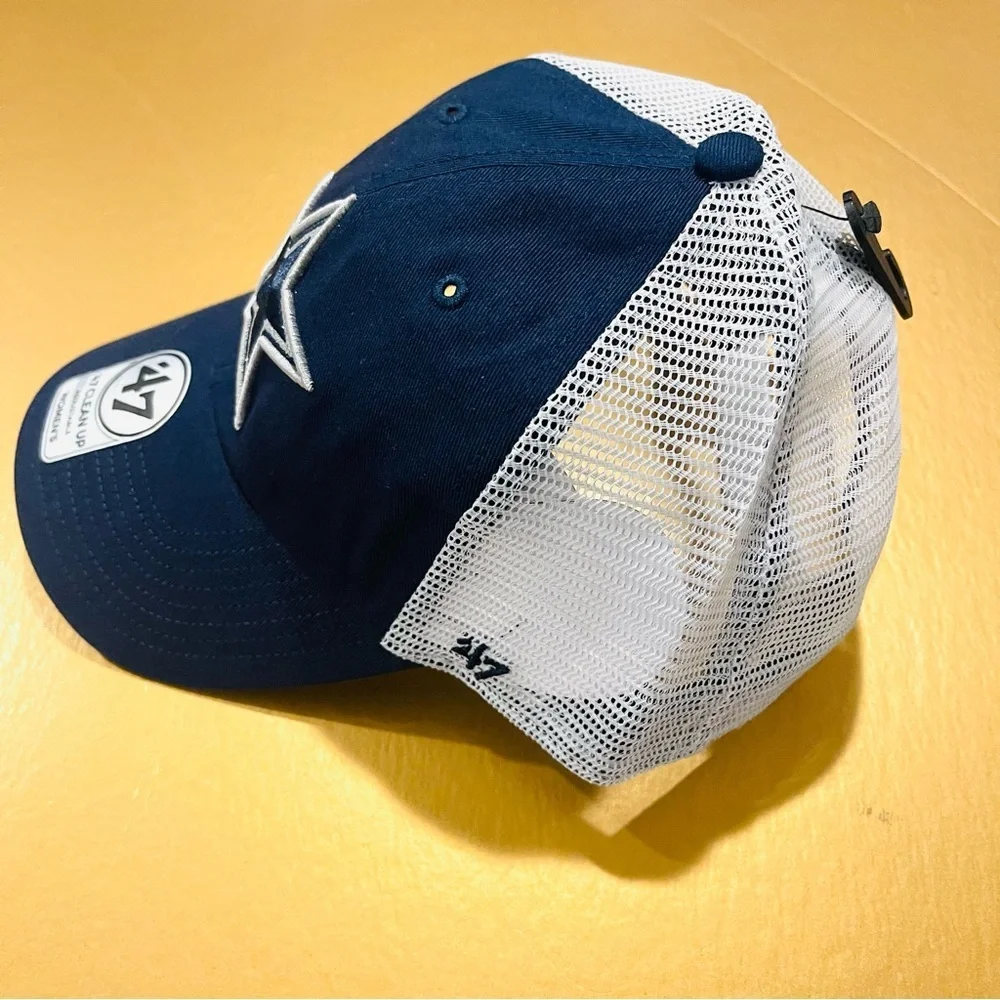 '47 Clean Up NFL Dallas Cowboys Women’s SnapBack Trucker White Blue Cap Hat NEW